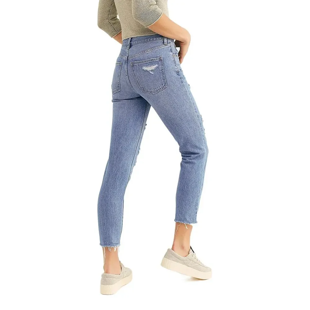 We the Free People Blossom Rigid Crop Skinny Jeans Distressed Size 27